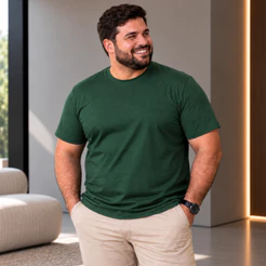 Camiseta Masculina Plus Size Básica Camisa Extra Grande Algodão