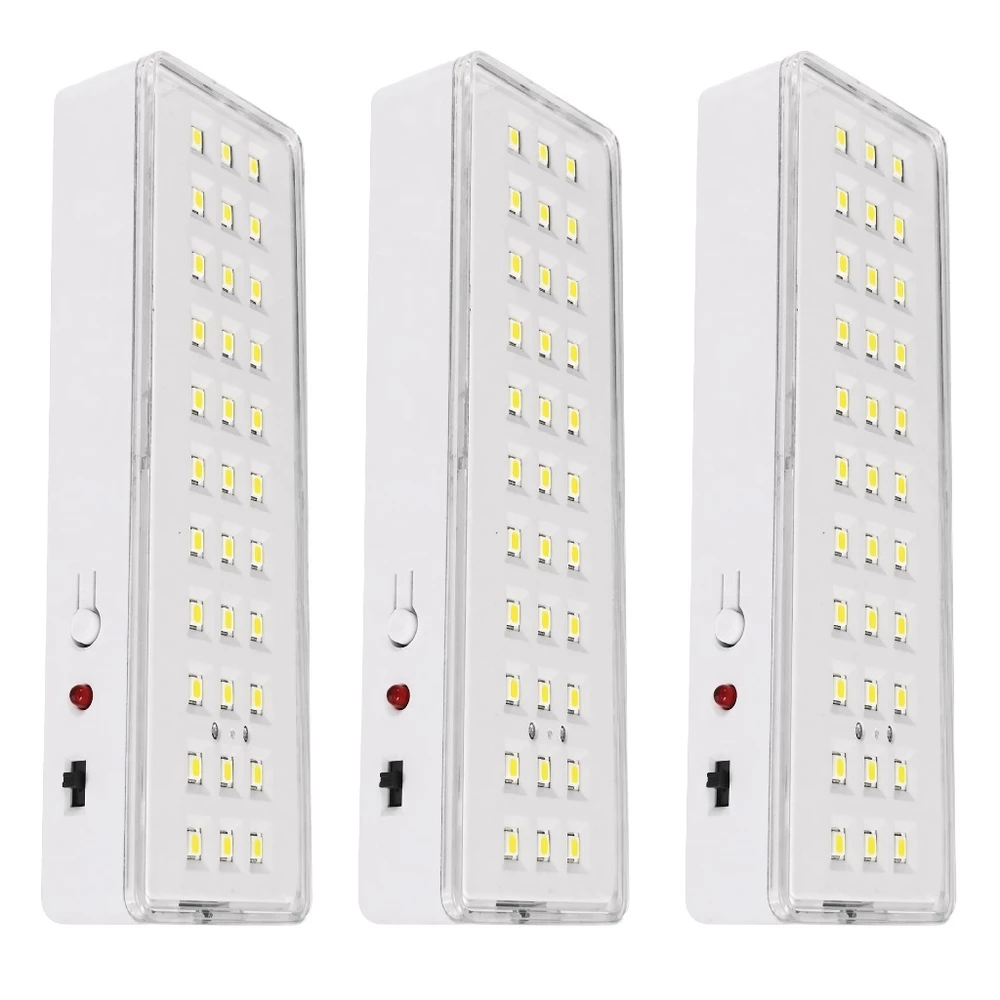 Kit 3 Luminaria de emergencia 30 leds 2W Branco Frio