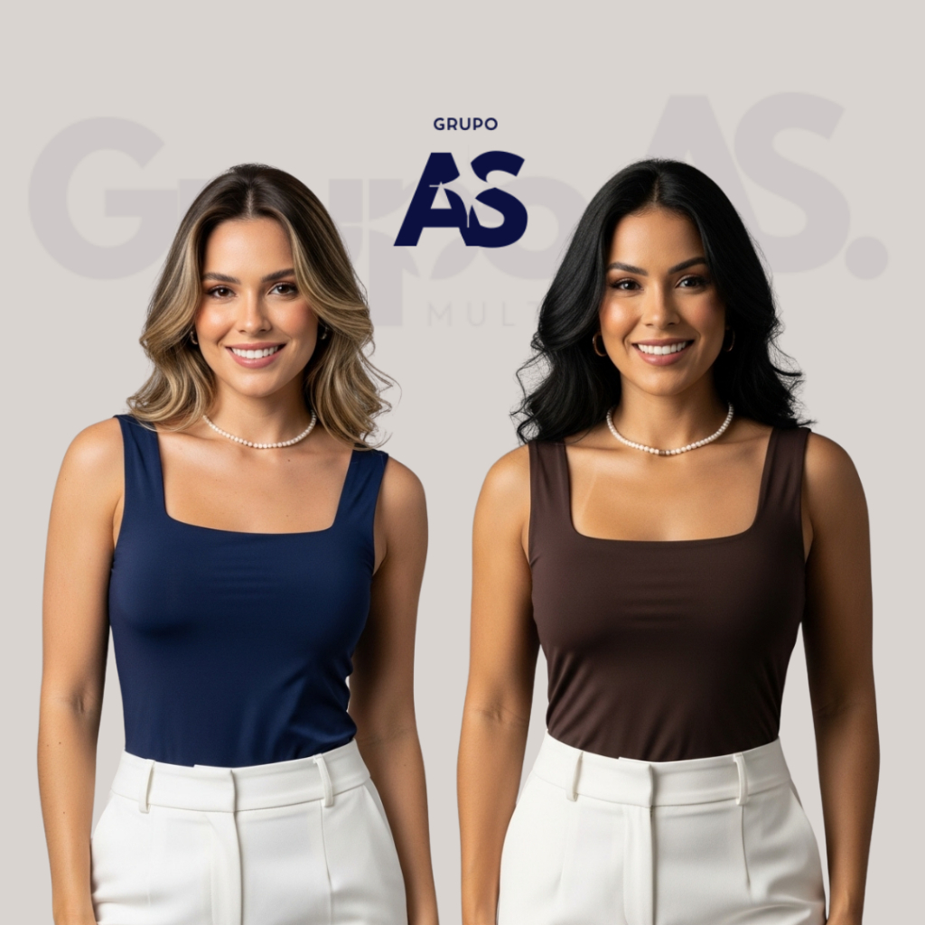 Blusinha Regata Kit 2 - Alça Forro Duplo Blogueirinha Dia a Dia Tecido Suplex Moda Feminina 2