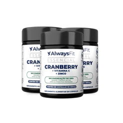 Cranberry com Vit. C e Zinco em Cápsulas - 60 Cápsulas - 3 Unidades