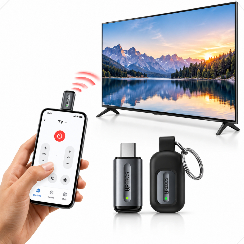 Adaptador Controle Remoto Universal IR Infravermelho Tipo C Smartphone Celular Ar Condicionado
