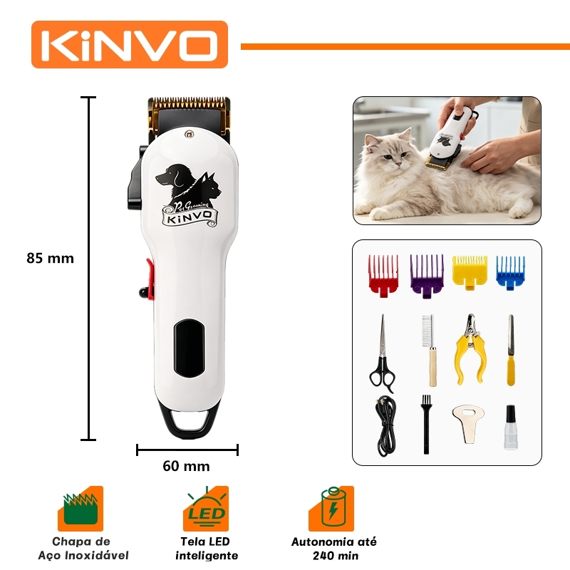 KINVO Máquina Profissional Para Tosa De Cães , De Corte De Pelos De Animais De Estimação , Conjunto De Cortar Cabelo