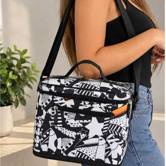 Bolsa Térmica Lancheira Frasqueira Unissex com Alça Transversal ajustável 5,2L