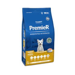 Ração Premier Ambientes Internos Cães Filhotes Raças Pequenas Frango E Salmão 12kg