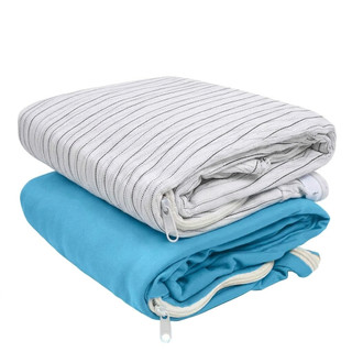 Kit 2 Capas Para Colchão de Solteiro 100% Poliéster Macia Confortável 1.88x0.88x0.20CM Cor Azul