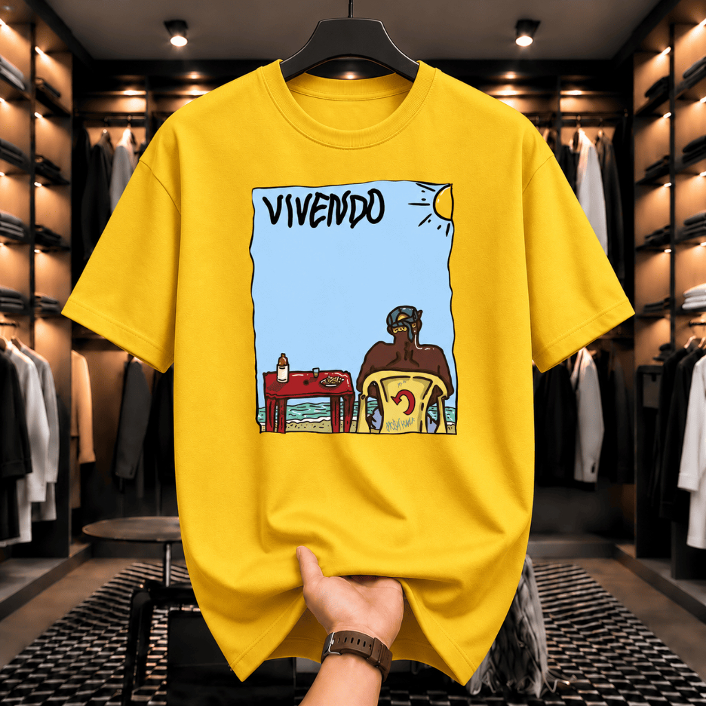 Camiseta Masculina Feminina Vivendo Praia Verão Viagem Estampada 100% Algodão Unissex Presente Casual Estilosa Elegante