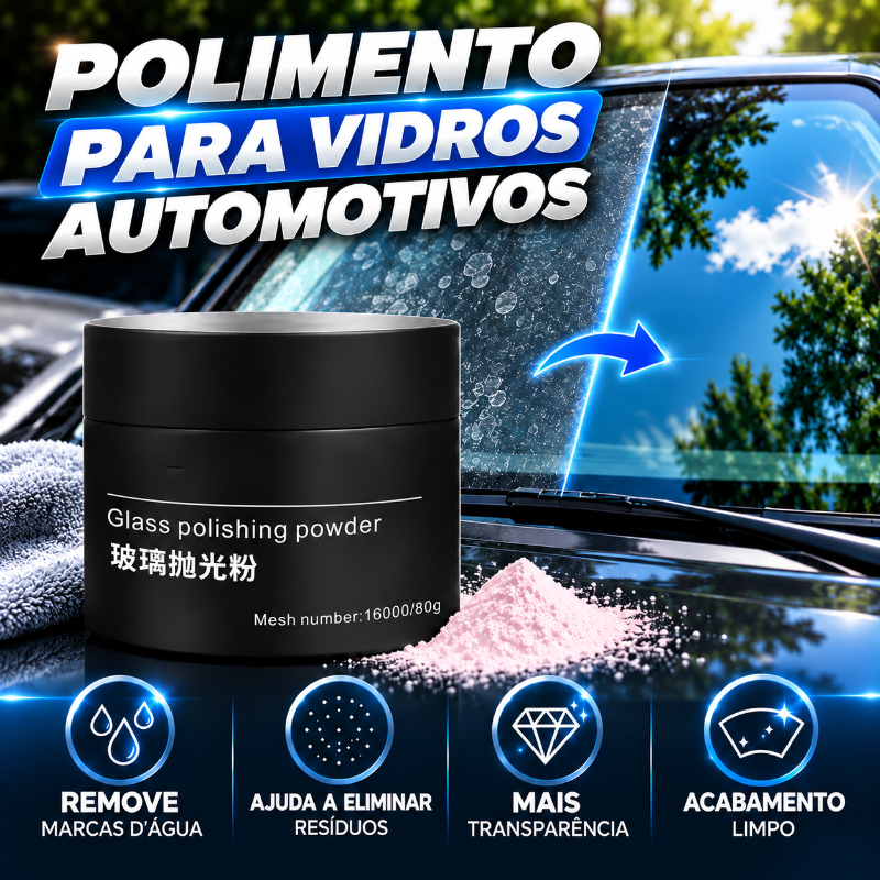 Pó de Polimento para Vidro Automotivo Óxido de Cério 80g 16000 Mesh para Para-brisa e Espelhos