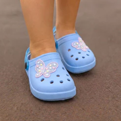 Sandália Infantil Menina Papete Feminina Borboleta Colorida Confortável e Macia Babuche Escolar