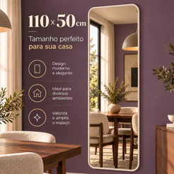 Espelho Lopazzi Retangular Corpo Inteiro Grande 110x50cm Com Moldura de Alumínio Pinterest Decoração