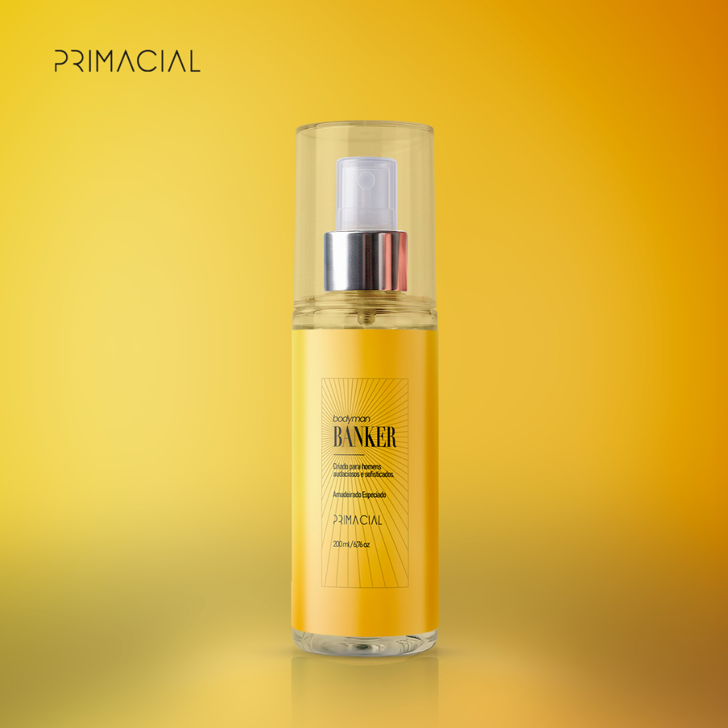 BODY SPLASH MASCULINO BANKER 200ML - PRIMACIAL PERFUME AMADEIRADO CITRICO
