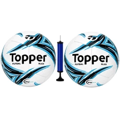 Kit 2 Bolas Futsal Topper Azul + 1 Bomba De Ar treino e Jogo