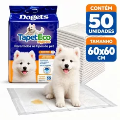 Tapete Higiênico Para Cães 60x60 Alta Absorção Adesivo 50 Unidades Pet TapetEco Envio Imediato