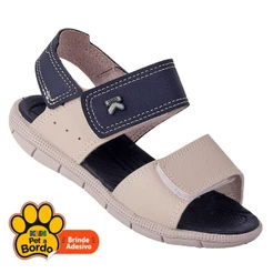Sandália Papete Infantil Menino Klin Casual leve e Anatômica Voltas as Aulasm Marinho Off White