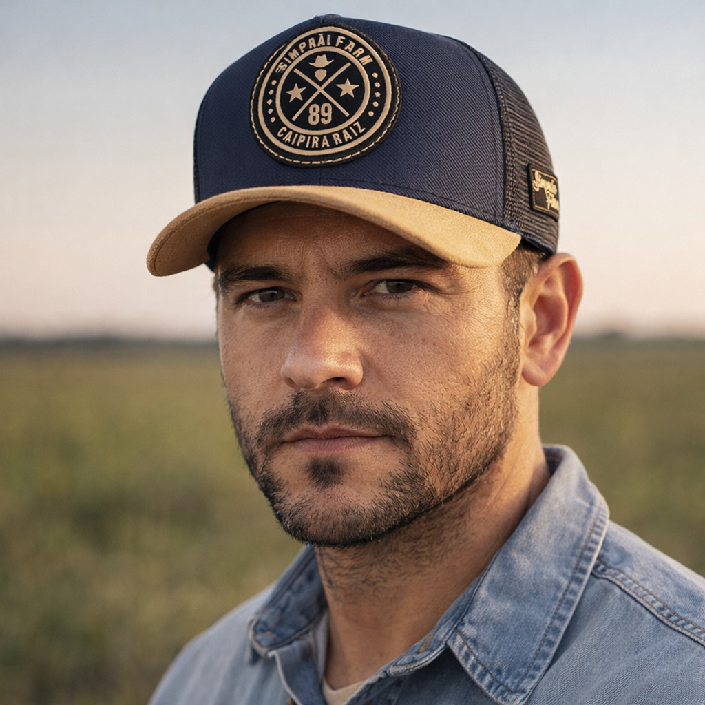 Boné Trucker Country Premium Redinha Western Telinha Masculino Cap Simprão Farm Aba Curvada Original