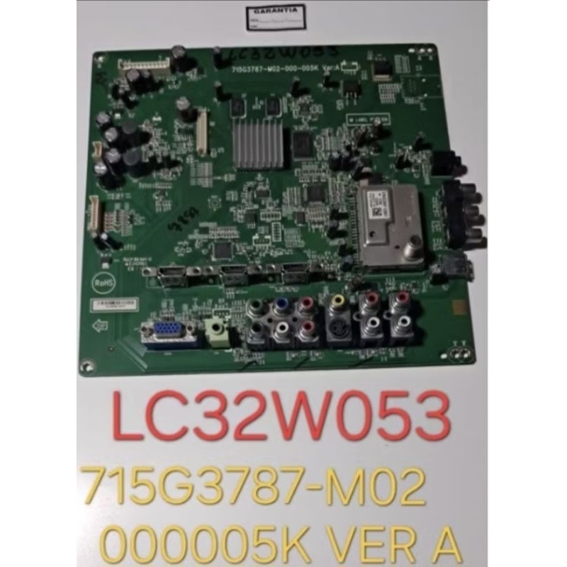 PLACA PRINCIPAL TV AOC LC32W053  715G3787 M02 000 005K  Ver. A  FOTOS, VÍDEO E DESCRIÇÃO