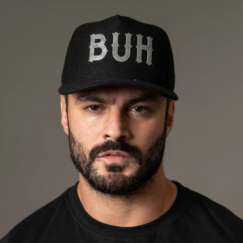 Boné Buh Snapback Wolf Preto Aba Curva Original