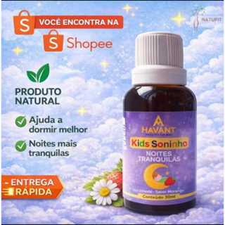 INSONIA INFANTIL DORMIR BEM 30ML 100% NATURAL HAVANT em Oferta na Shopee
