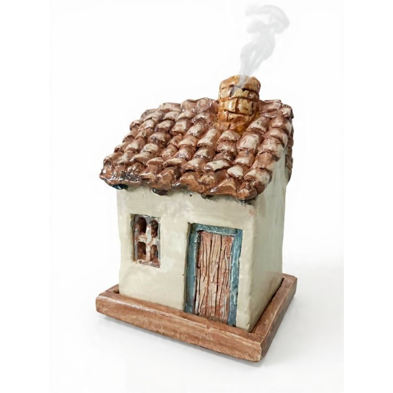 Porta incenso cone incensário casinha rústica de campo em Oferta na Shopee