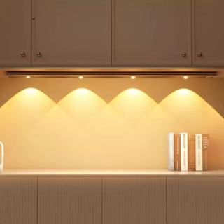 Luminária LED 3 Cores Sensor Movimento USB Recarregável Quarto Cabeceira Armário em Oferta na Shopee