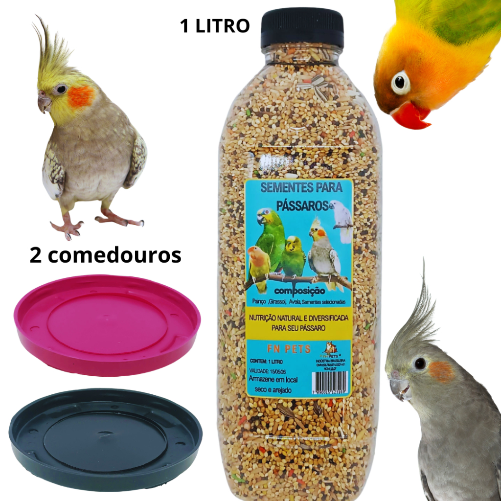 ração sementes para Pássaros  gaiola calopsita Agapornis e Periquitos mistura essencial para aves em Oferta na Shopee