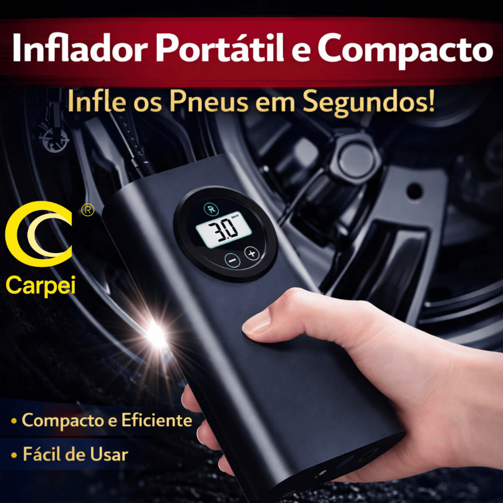 Compressor Detector de Ar Portatil Recarregavél Com Fio Sem Fio Digital USB Calibrador Pneu de Carro Automóvel Carpei em Oferta na Shopee