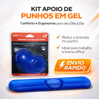 Kit Apoio de Punhos em Gel SmarConforto Teclado e Mouse em Oferta na Shopee