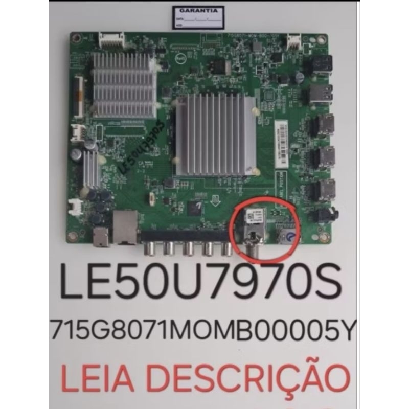 PLACA PRINCIPAL TV AOC LE50U7970S  715G8071MOMB00005Y FOTOS, VÍDEO E DESCRIÇÃO