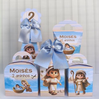 kit festa Moises Tema Moisés Personalizados - PEGUE E MONTE - Lembrancinhas para Aniversário / Caixinhas em Oferta na Shopee