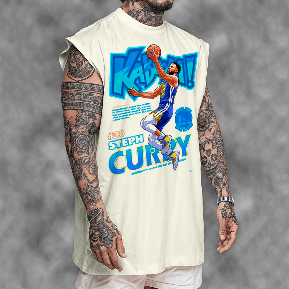 Camiseta Regata Camisa Oversized em Algodão Stephen Curry Jogador Basquete NBA Golden State Warriors