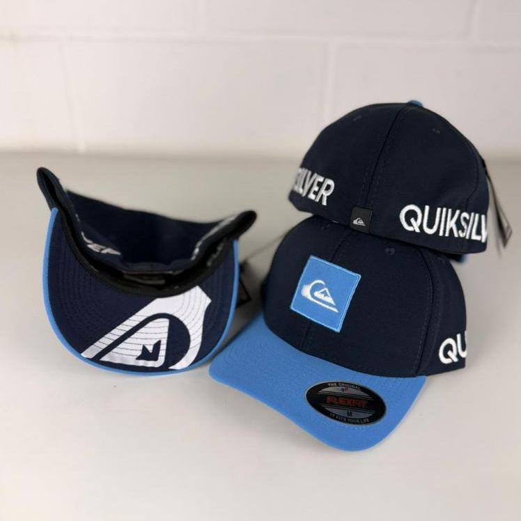 Boné Quiksilver Flex Fit Tamanho P Juvenil Aba curva Fechado em Oferta na Shopee