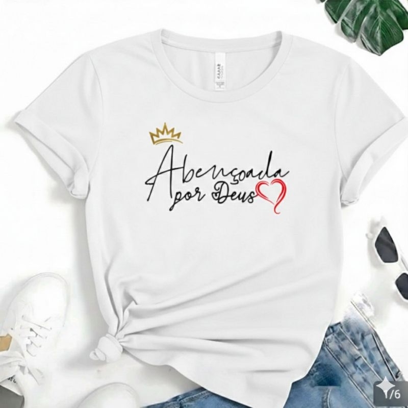 Blusas Feminina de Mensagem Positivas Religiosa Crista Evangélica Gospel Malha 100% Algodão Blusinhas Baby Look em Oferta na Shopee