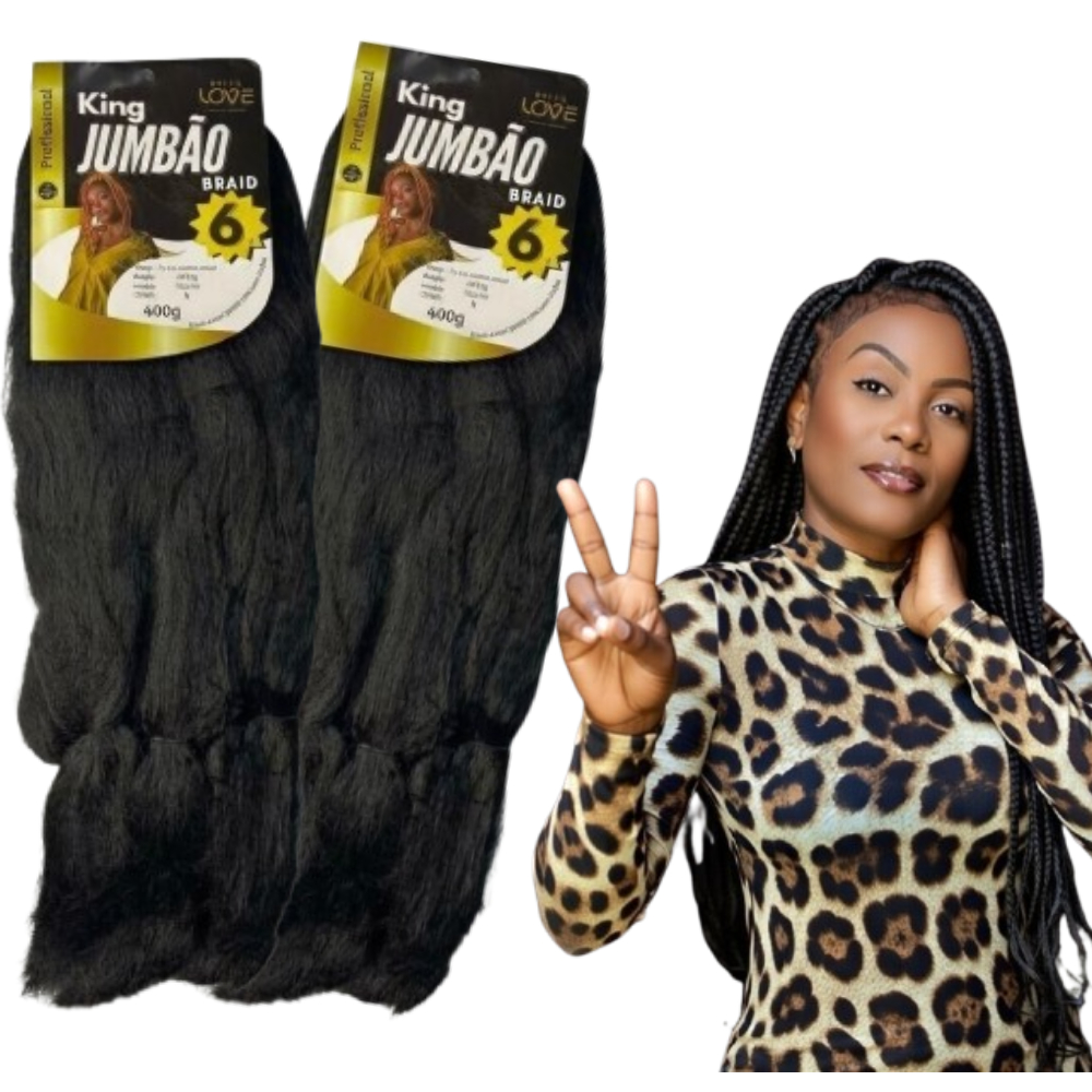 Kit 2 Jumbos Kanekalon Preto 400g para Box Braids – Fibra Premium  Jumbos #Preto