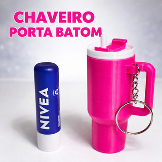 Chaveiro Garrafa Fitness Miniatura - Porta Hidratante Labial