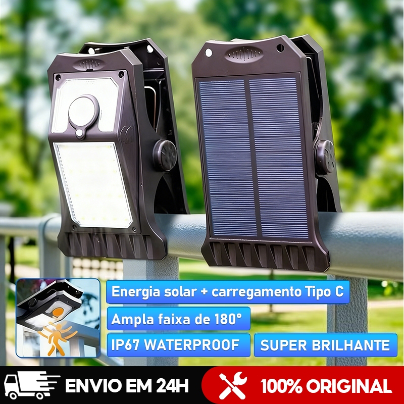 LED Solar Jardim Ao Ar Livre Luzes Clipe Luz À Prova Dwaterproof Água Sensor De Movimento Lâmpada em Oferta na Shopee