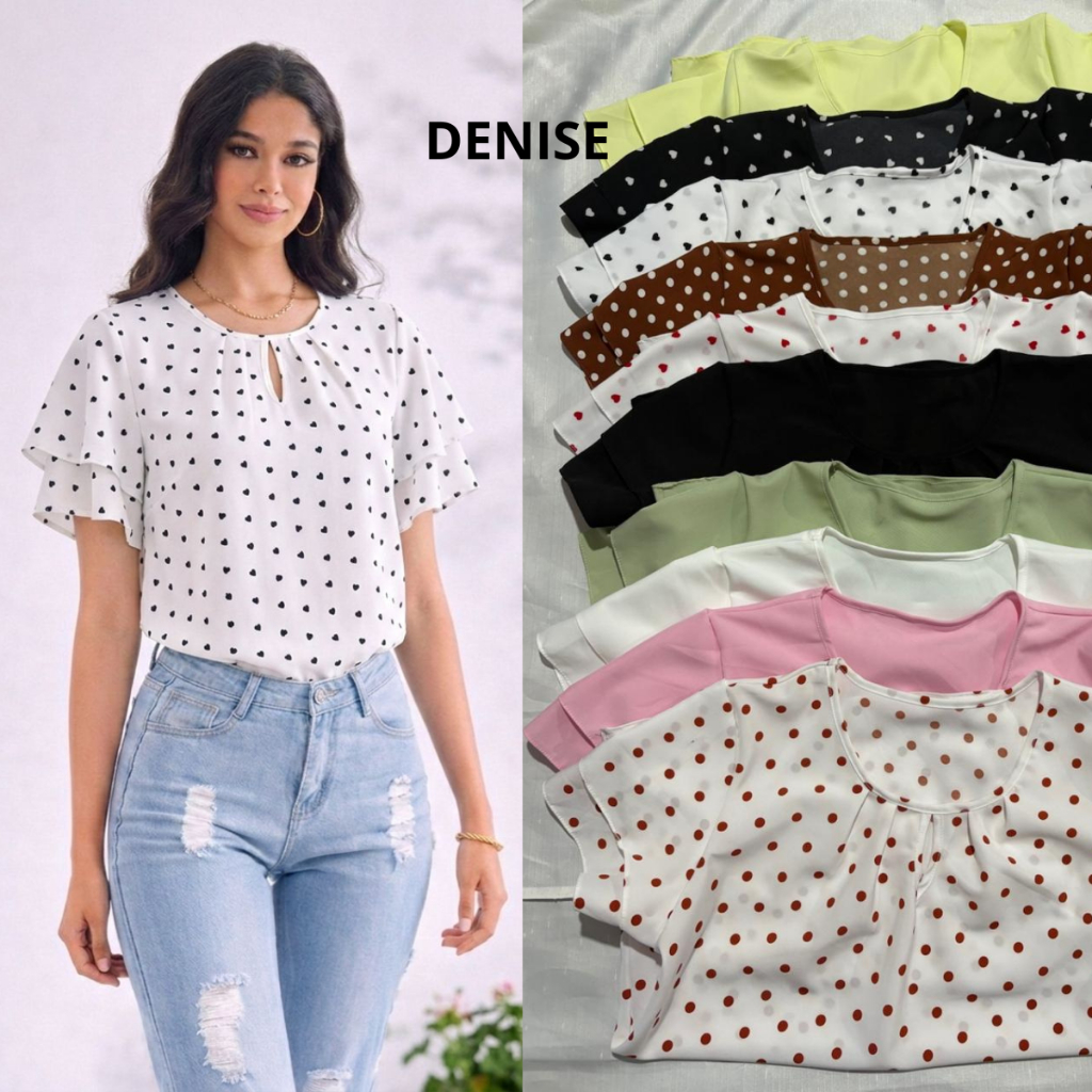 Blusa Feminina Estampada e Lisa em Crepe Leve – Modelos Variados com Poás e bolinha em Oferta na Shopee