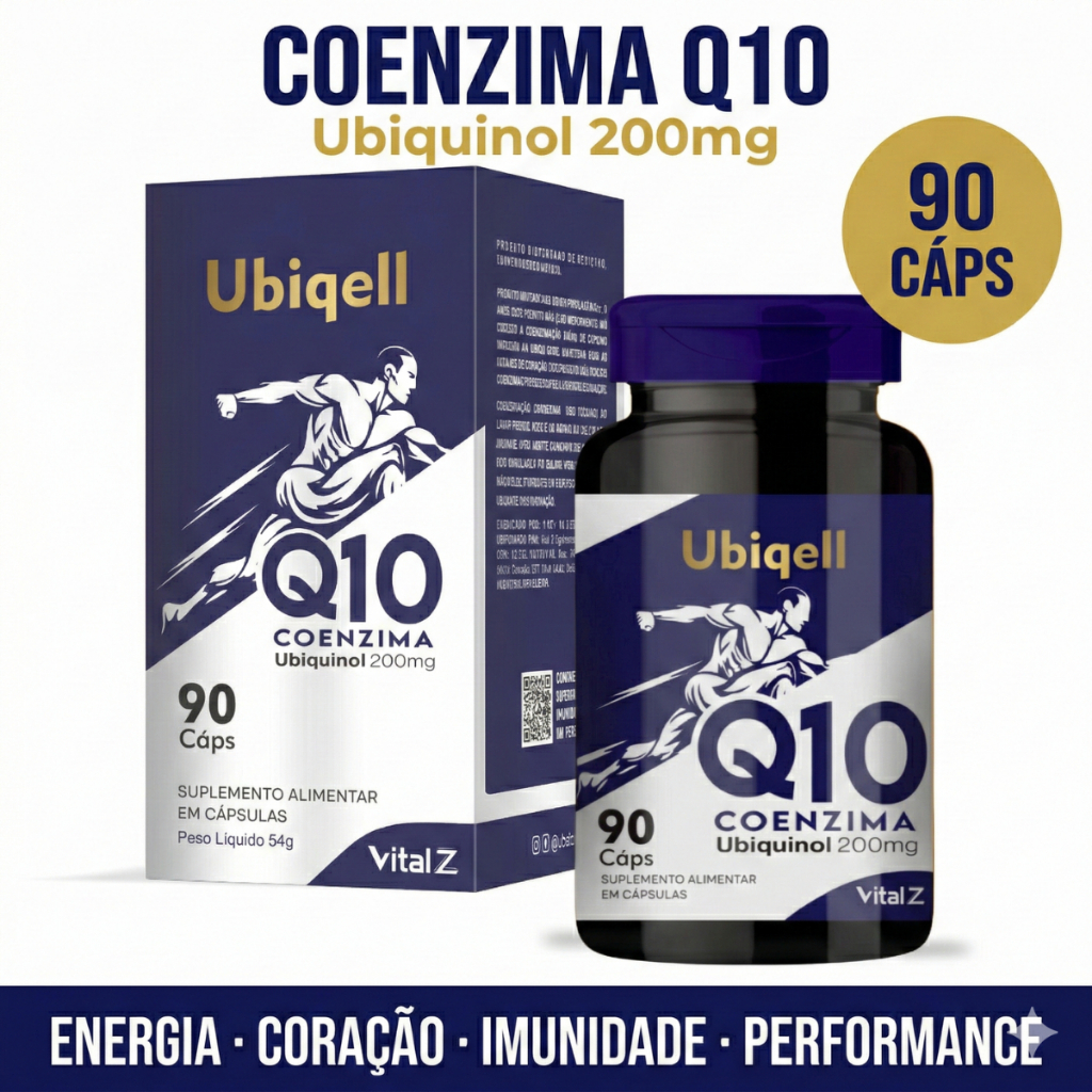 Coenzima Q10 Ubiquinol 200mg Forma Ativa | 90 Cápsulas | Alta Absorção Vital Z em Oferta na Shopee