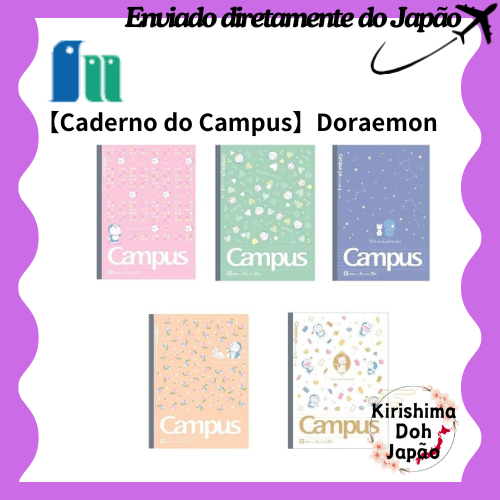 Caderno Showa Note Doraemon Campus pontilhado com pauta B, pacote com 5 unidades LOVE DORAEMON[Enviado diretamente do Japão]