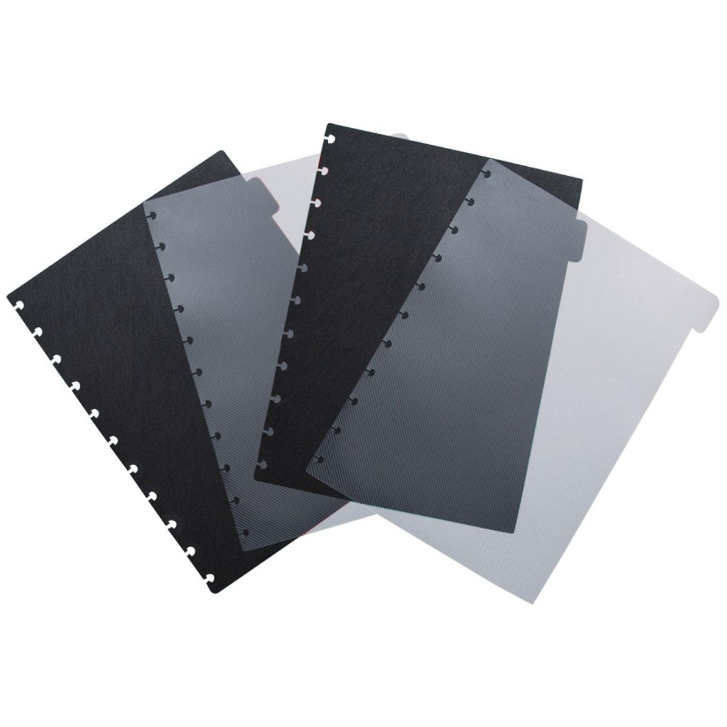 Kit 4/8 Peças Divisórias Preta e Cinza 20x29cm Para Caderno Inteligente Grande
