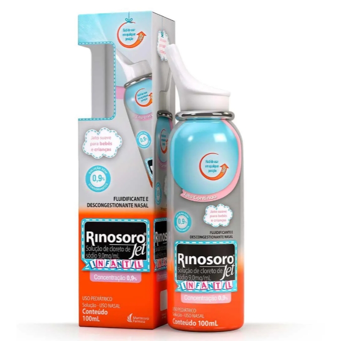Rinosoro Jet Infantil 0,9% Descongestionante Spray Jato Suave 100ml
