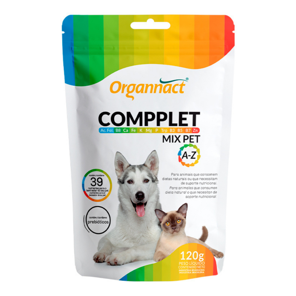 Suplemento Vitamínico Organnact Compplet Mix Pet A- Z Tabs - 120 G