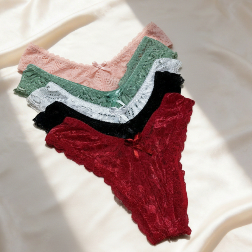 Kit Calcinhas Tanga Renda Conforto Lingerie Feminina Sensual Elástico em Oferta na Shopee