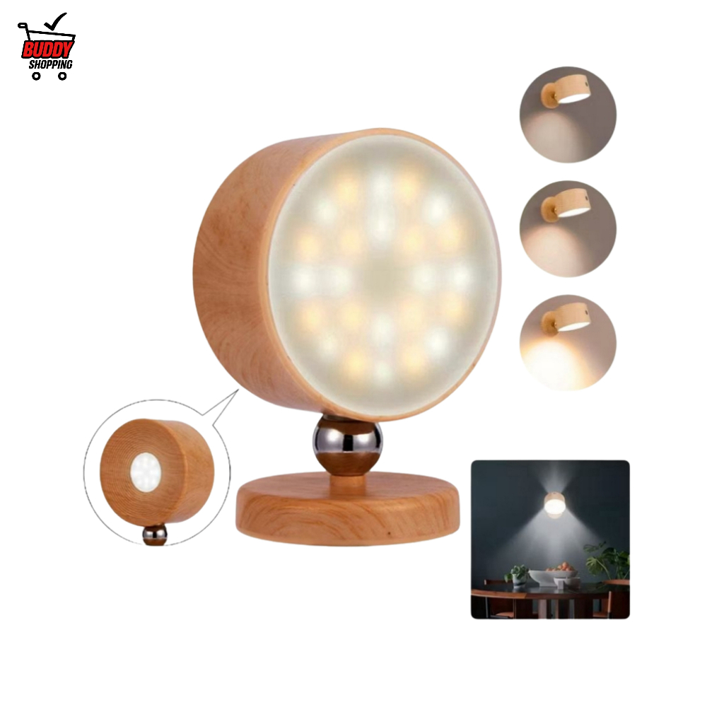 Luminária de Parede Sem Fio 2 Lados Com Imã Arandela Recarregável USB em Oferta na Shopee