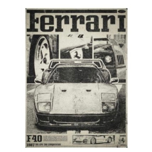 Quadros decorativos Ferrari F40 1987 Carro Esportivo Vintage Retrô (1 peça)