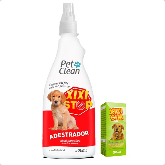 Kit Educador Sanitário Pet Clean Xixi Stop 500ml + Xixi Sim 30ml para Cães em Oferta na Shopee