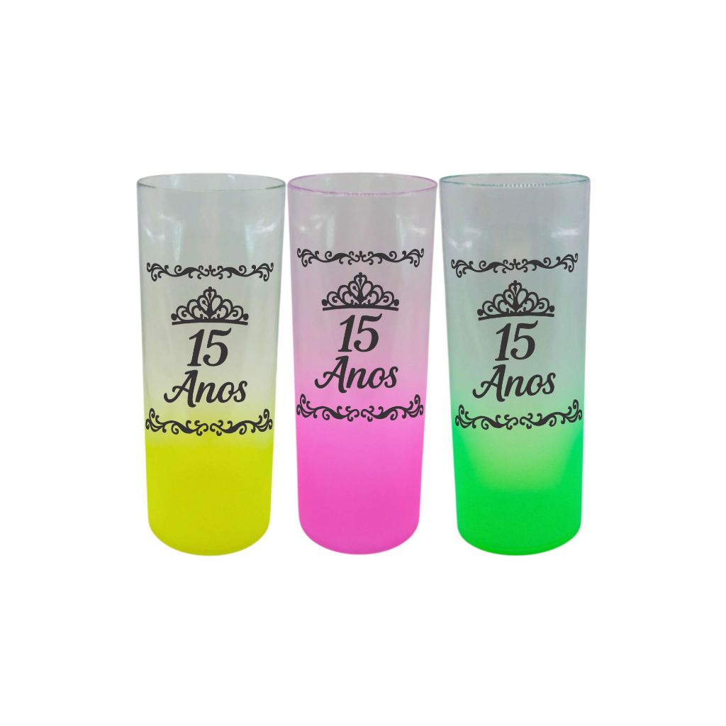 kit 20 Copos Long Drink Degrade 350ml casamento formatura festa evento aniversário