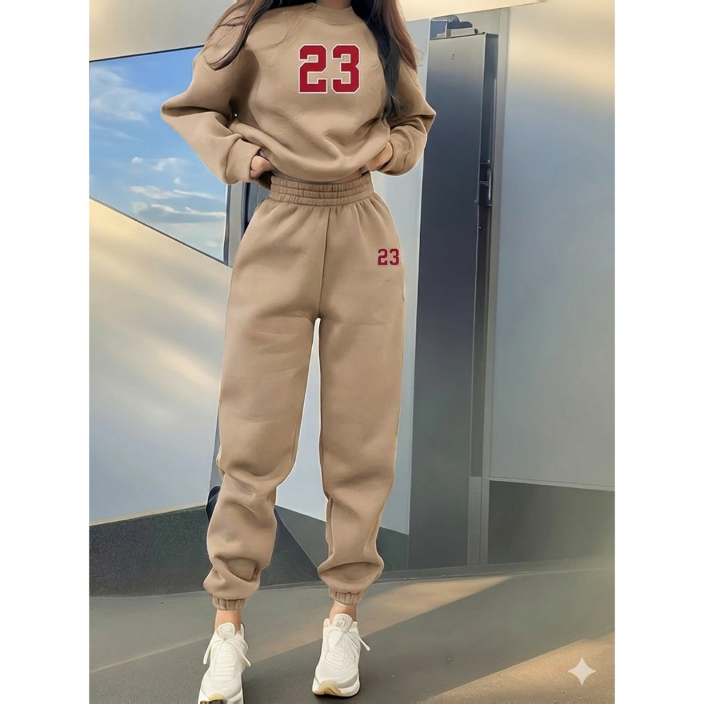 Conjunto Moletom Feminino Inverno Blusa Canguru E Calça Moletom Gringa Moda Blogueira