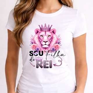 Camiseta T-shirt Feminina Blusa Baby Look Sou Filha do Rei Moda Evangélica Gospel Cristão Cristã em Oferta na Shopee