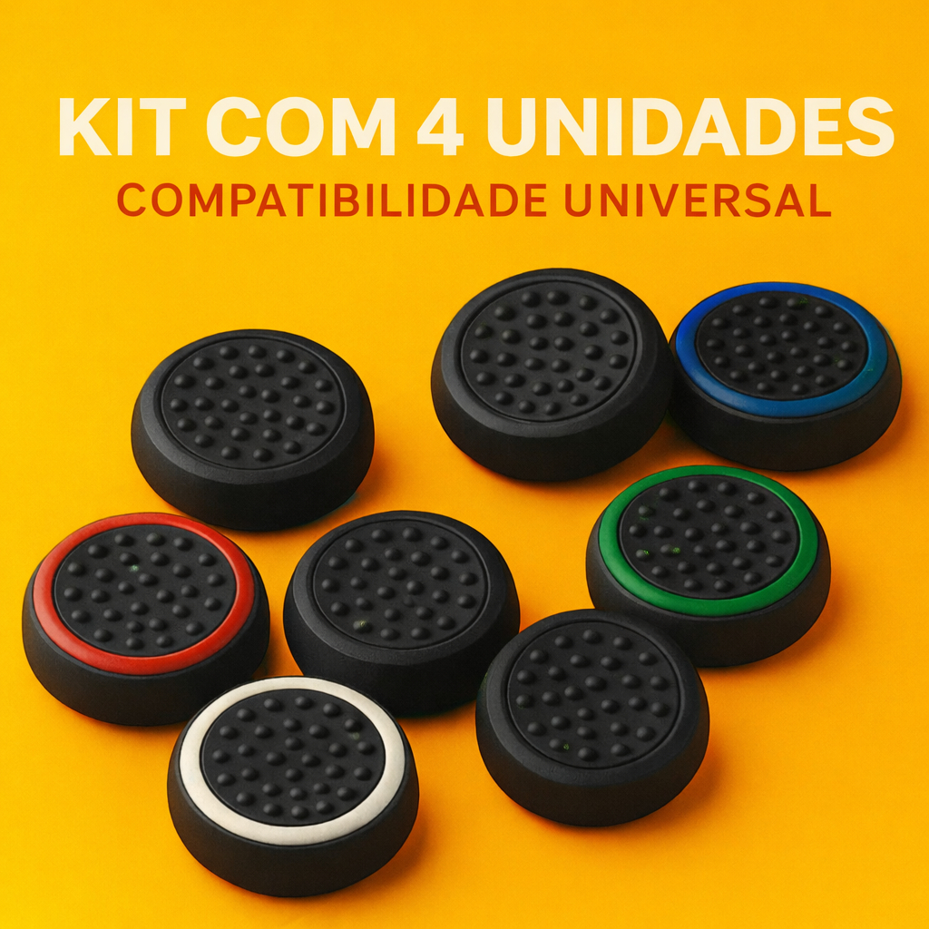 Kit com 4 grips de Silicone Botão Ps3 Ps4 Ps5 Xbox Wii Switch 2 Protetor Analógico Borrachinha para Controle Diversos