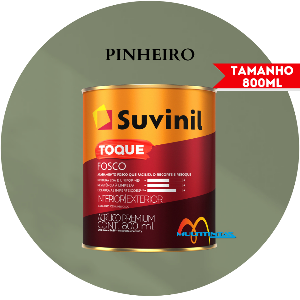 Tinta Acrílica 800ml Cor Pinheiro Toque Fosco Suvinil em Oferta na Shopee