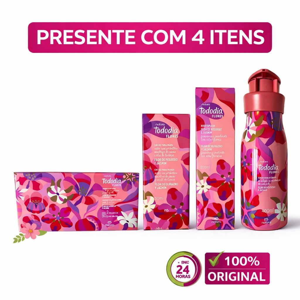 Presente Dia das Mães Natura Tododia – Flor de Pêssego e Jasmim 4 Itens /2026 em Oferta na Shopee